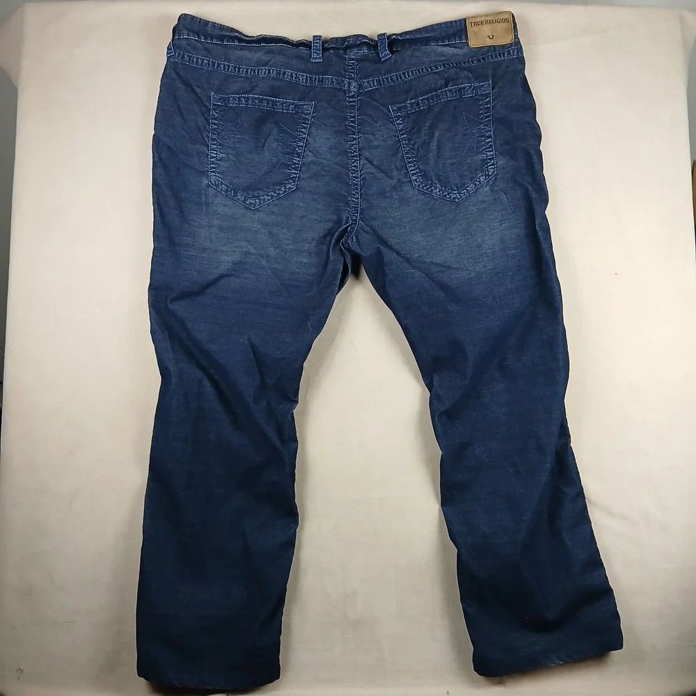 True Religion Ricky 50x31 Mens Pants Stretch Corduroy Navy Blue